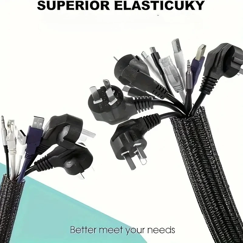 

1 Meter Cable Management Sleeve Organizer Desk PC TV Computer Wire Protector Cable Wrap Cover Cord Management for Home Office