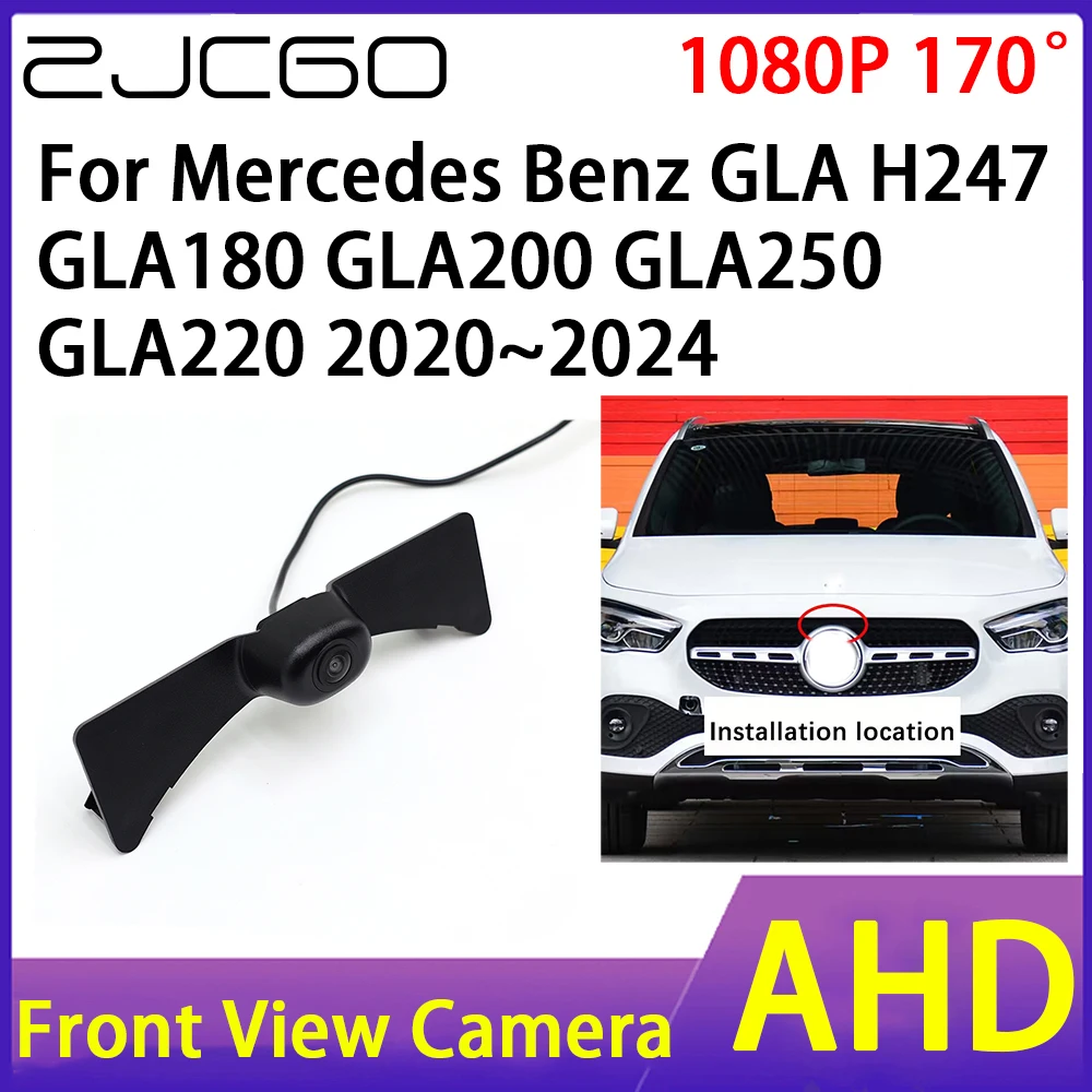 ZJCGO Front View Camera AHD 1080P Waterproof Night Vision CCD for Mercedes Benz GLA H247 GLA180 GLA200 GLA250 GLA220 2020~2024