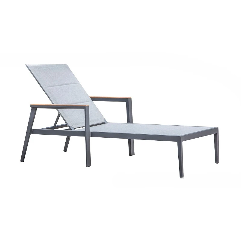 High-end hotel outdoor bed, terrace bed and breakfast teak armrest bed