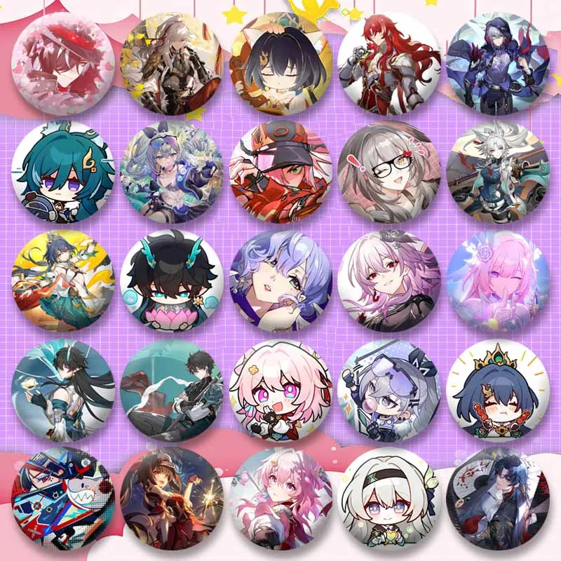 

Game Series Honkai: Star Rail COSTUME Badge Pin Cute Seele Natasha Plastic Brooch Xmas Gift Clothes Backpack Jewelry Accessories