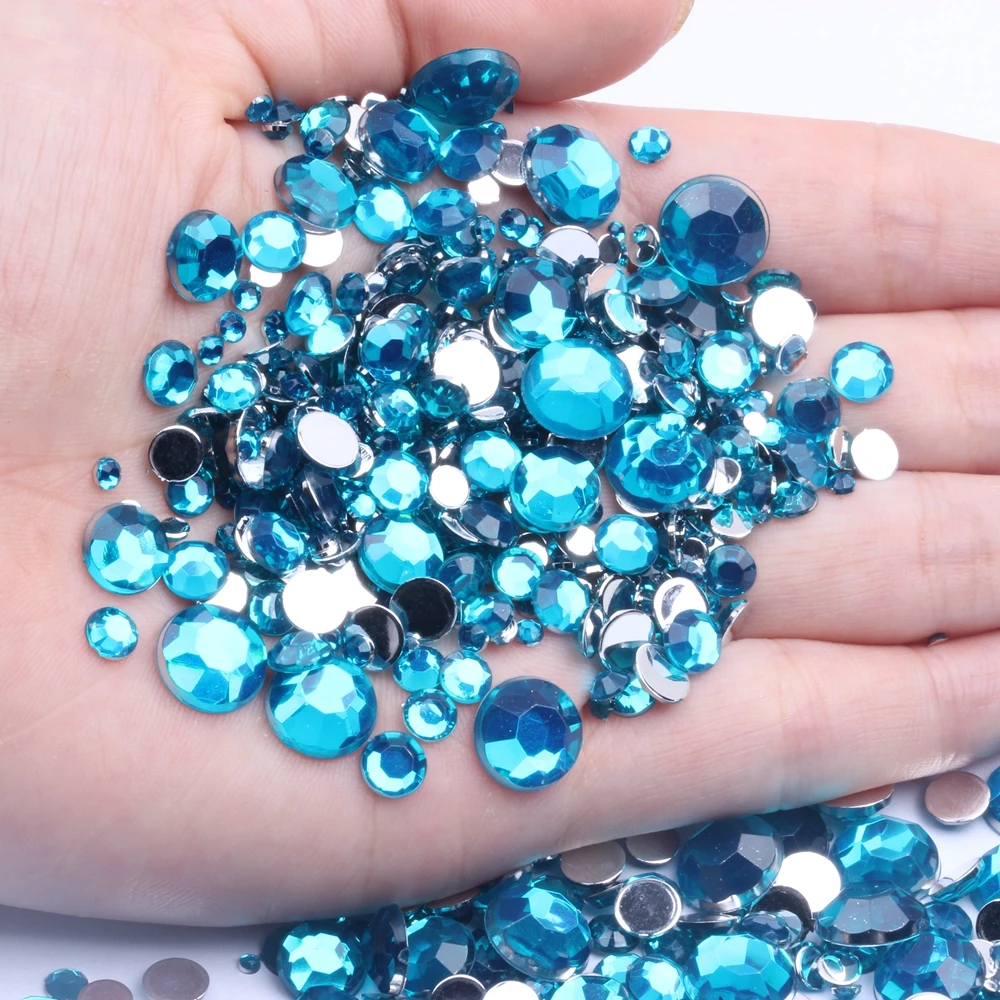 

6mm 5000pcs Acrylic Rhinestones Flat Back Flat Facets Many Colors For Nails Art Glue On Beads DIY Jewelry Making