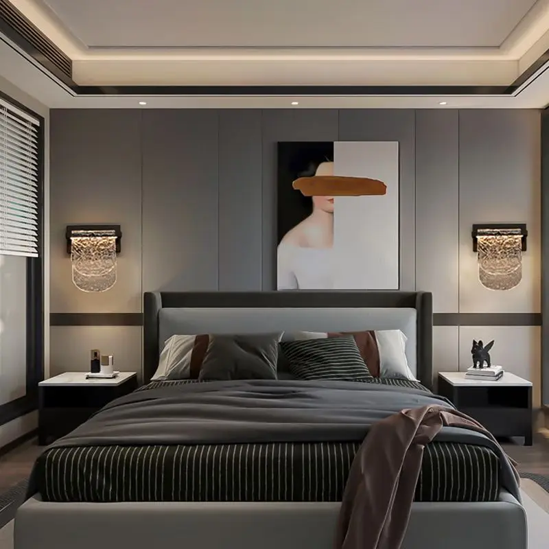 New Italian Luxury Water Ripple LED Wall Light Artistic for Master Bedroom Living Room Background