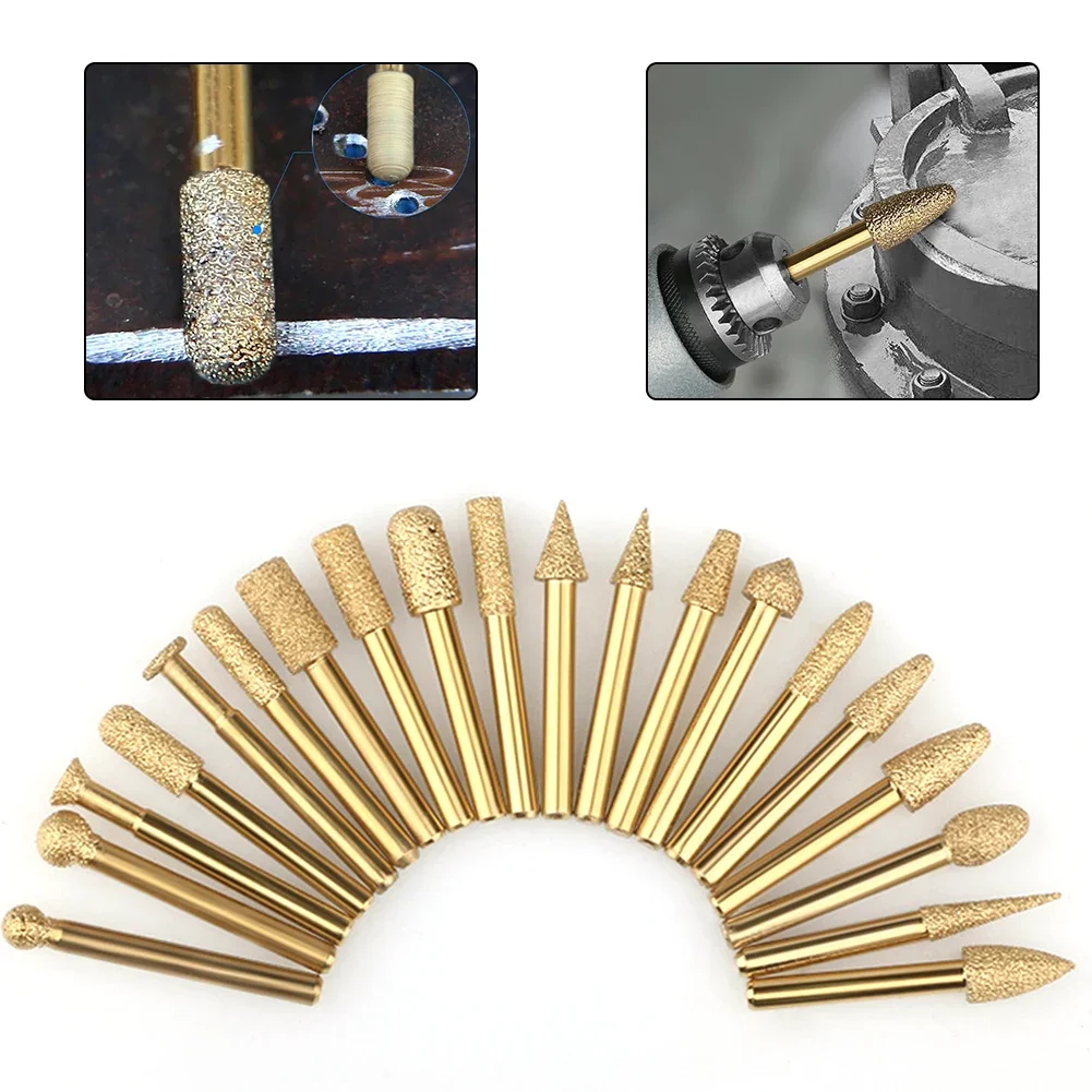

1PC Diamond Burr Head Grinding Rotary File For Stainless Steel Ceramics Glass Jade Marble Grinding Wheel