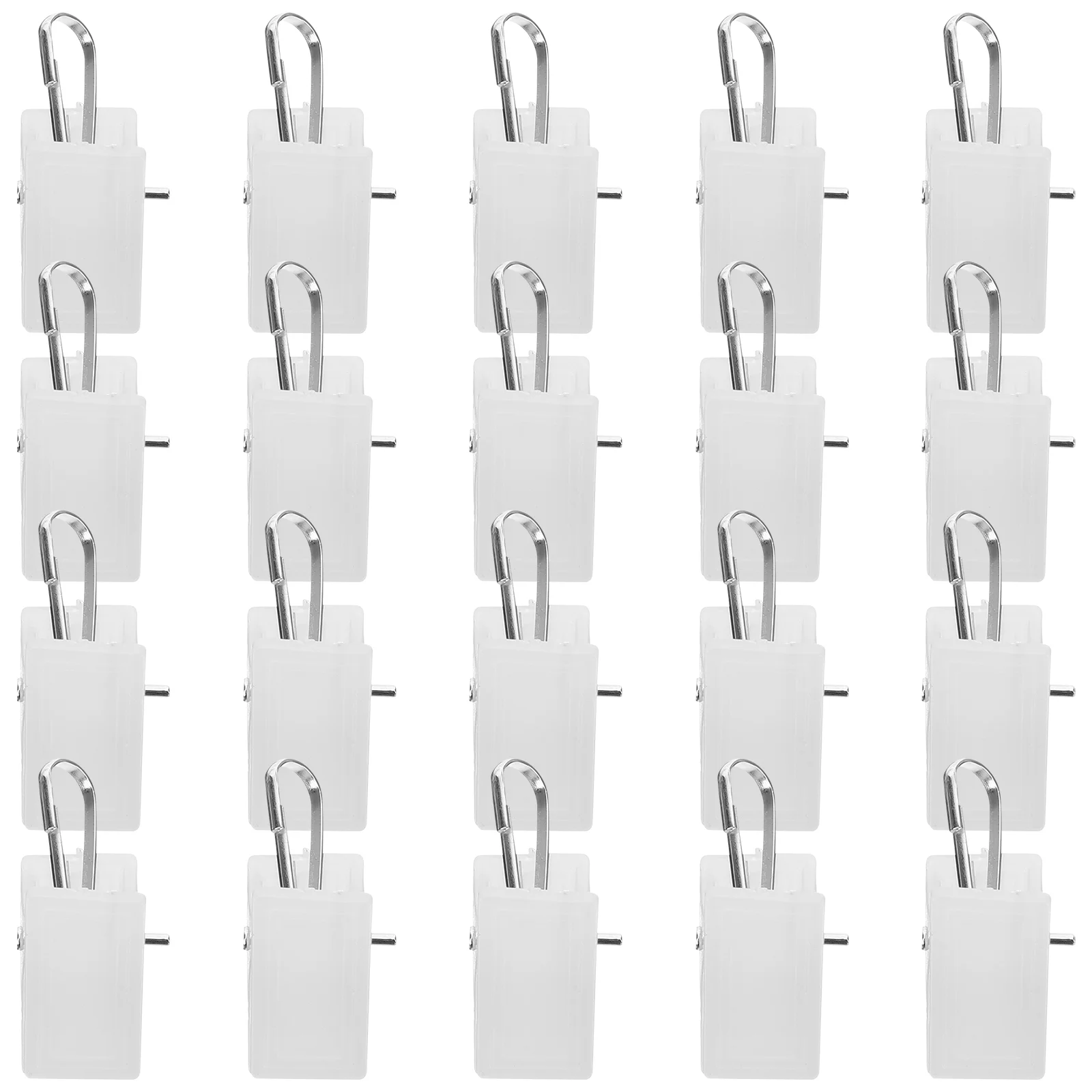 20 Pcs Plastic Curtain Clip White Hanging Clips with Hooks Small Decorative Clamp Rod Bright Color