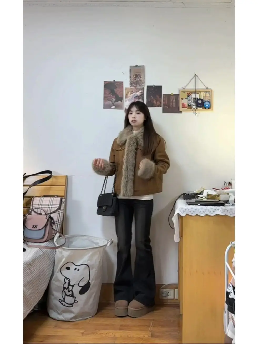 معطف الدنيم للنساء طويل الفراء أفخم المرأة الخريف المجهزة مربوط الخصر مقصوص بساطتها كلية الفصول الدراسية التخسيس وشاحات أنيقة