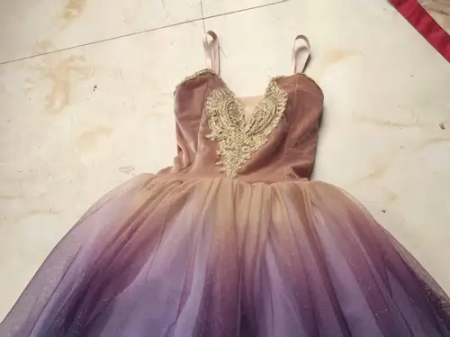 Imagen 2 del producto Vestido de Ballet morado degradado para niños y niñas, tutú largo de Ballet, bailarina de danza clásica, ropa para niños, vestidos de fiesta para mujer