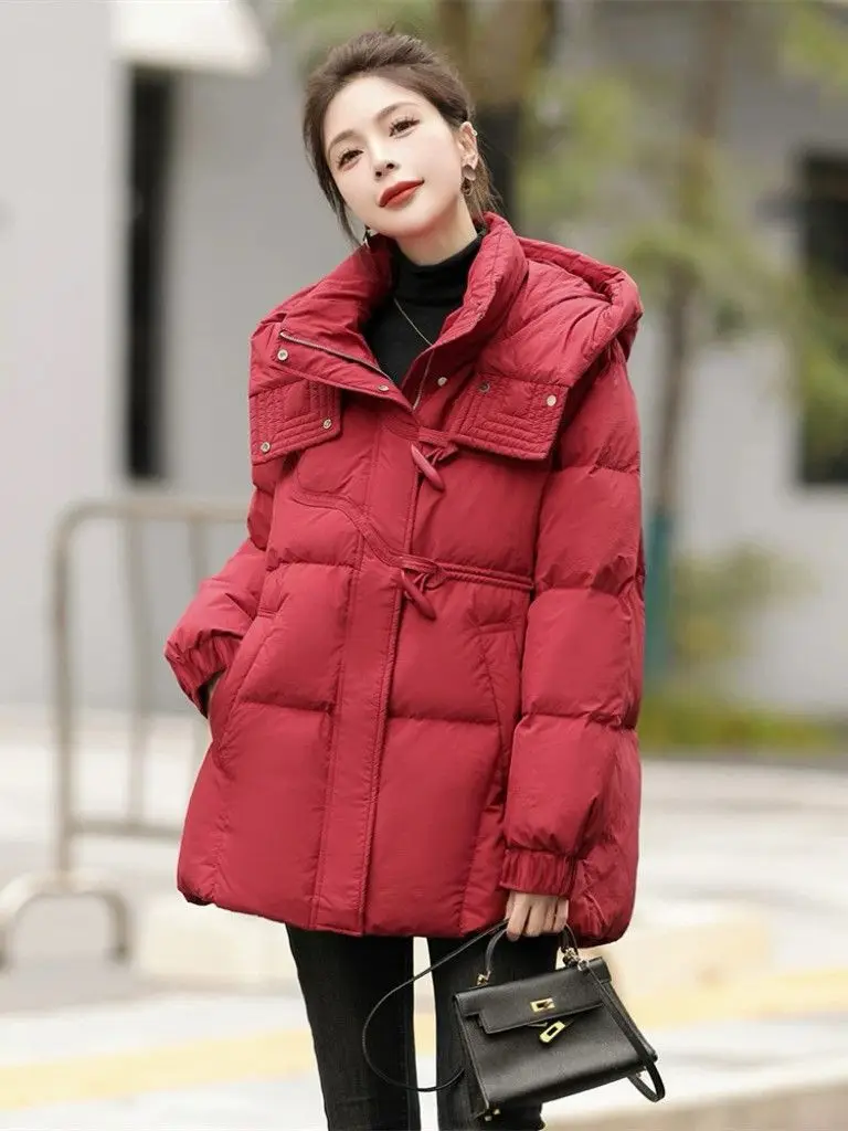 

2025 Winter Fashion Women's Down Cotton Jacket Hooded High Street Commuter Jacket