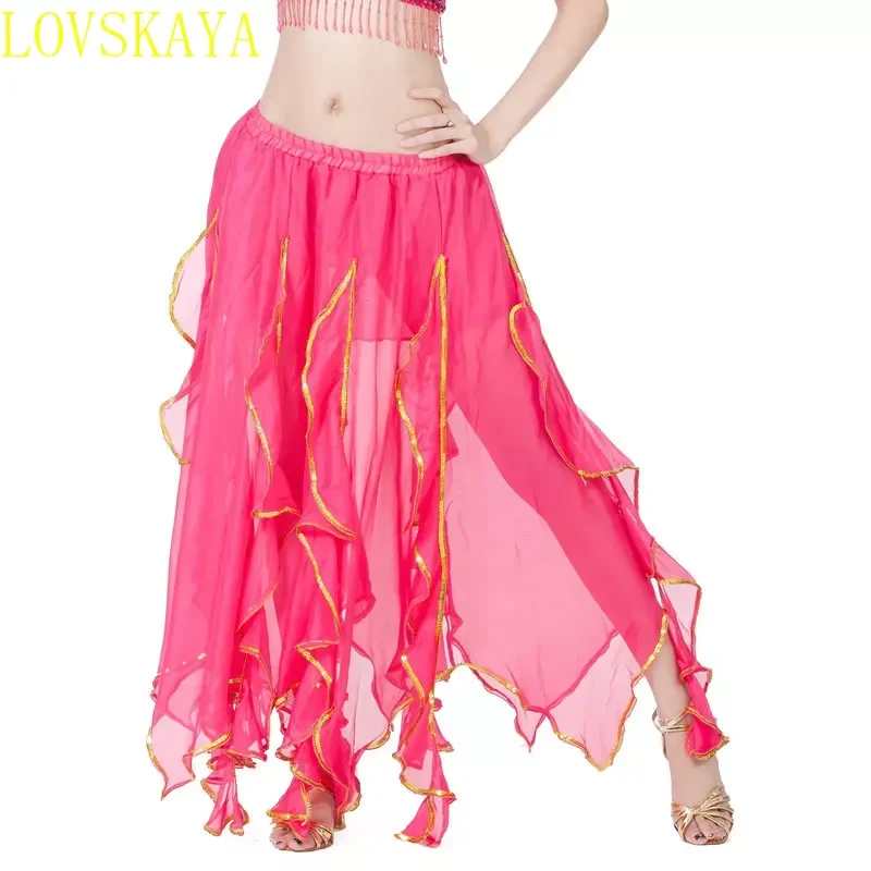 New Chiffon Double High Split Eastern Women's Belly Dance Skirt "Belt Free" Skirt Accessories Skirt