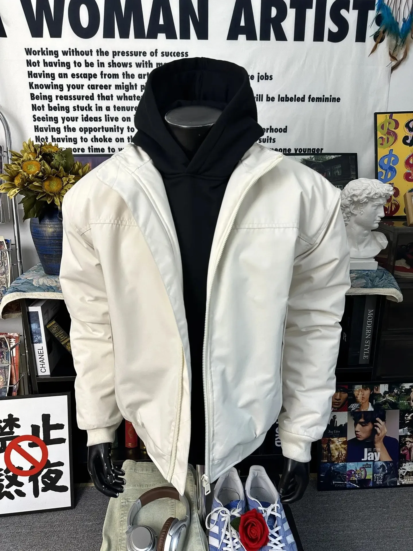 

Утепленная хлопковая куртка-пилот мужская зимняя в американском ретро-стиле, теплая верхняя одежда с длинными рукавами и воротником-стойкой