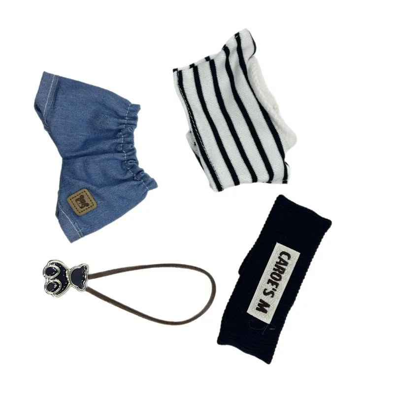 Ubranka dla Labubu, w paski, modne, odpowiednie dla Labubu o wysokości 17 cm, pierwszej, drugiej i trzeciej generacji, ubrania do przebierania z blind boxu.