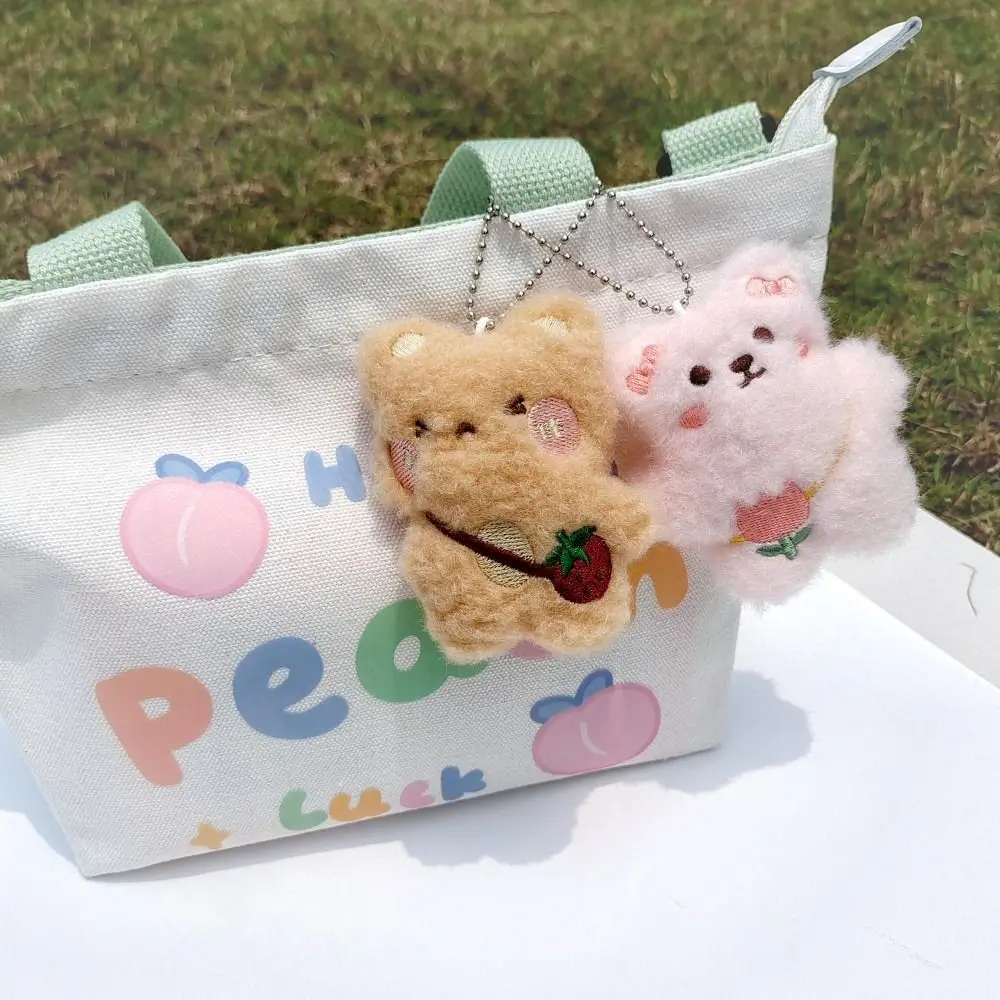 Plush Bear Shaped Keychain Hobbies Blue Pink White Pink Mini Key Pendant Stuffed Animals Toy