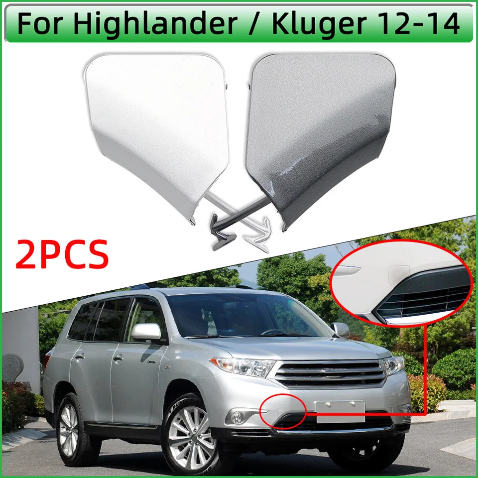 2Pcs Auto Vorderen Stoßfänger Abschleppen Haken Auge Abdeckung Cap Für Toyota Highlander Kluger 2012 2013 2014 Tow Haken Schleppen anhänger Deckel Garnieren