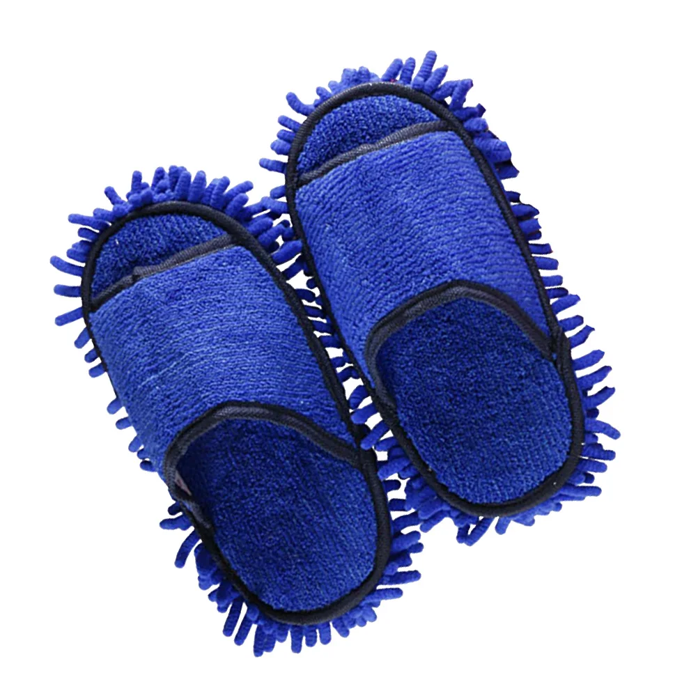 

Machine Washable Slippers Mop Shoes Cover Foot Mops Cotton Towel Home Floor Four Seasons Durable Soft Absorbent Reusable