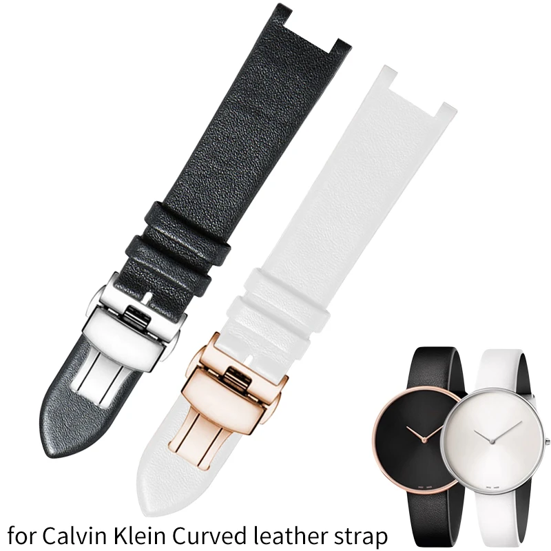 Correa de reloj de cuero Notch, repuesto para CK Calvin Klein K8Y231/K8Y236 K1S21102/K1S21120, cadenas de reloj para hombre y mujer, pulseras