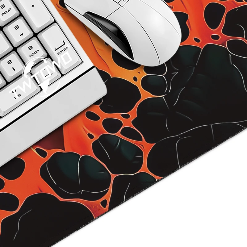 Orange Magma Mouse Pad Gamer XL Large New Computer Mousepad XXL keyboard pad Non-Slip Soft Natural Rubber Computer Table Mat
