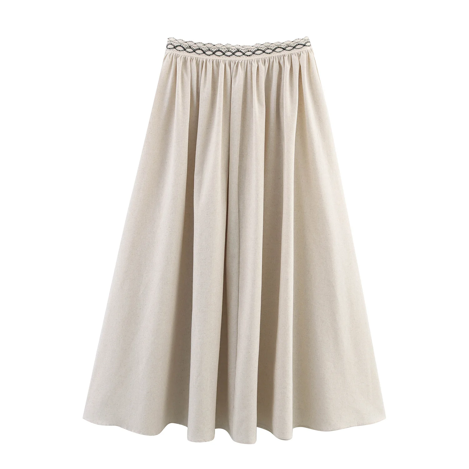 

ZBZA Spring New Faion Simple Sle Loose Long Midi Skirt Women's Clothing Commute Sle Polyester Fiber Long Sve round Ne