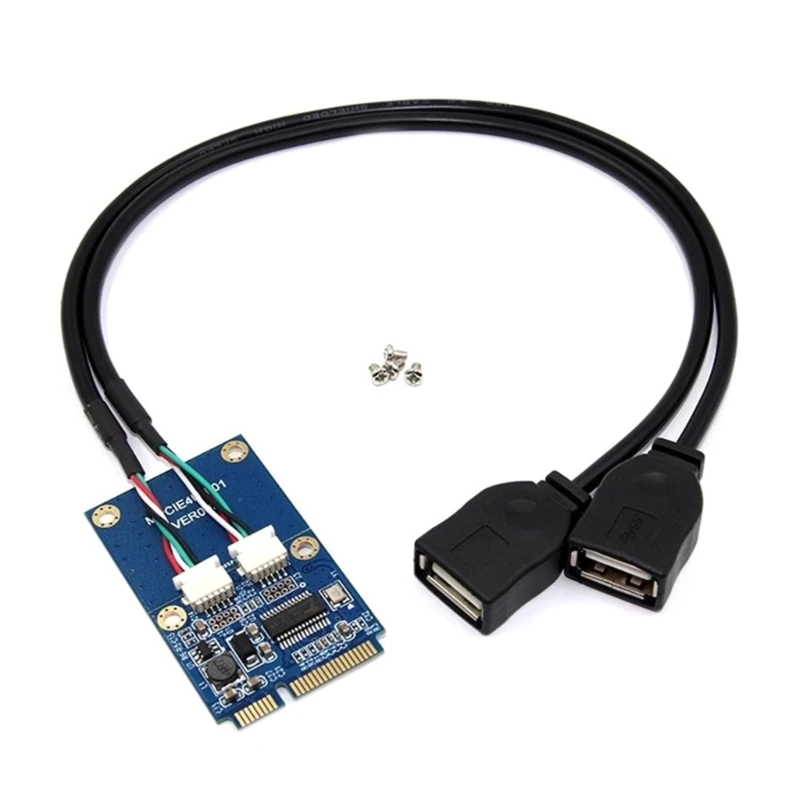 

Motherboards Small Pcie to Two Usb2.0 Interfaces Adapter Converter Expansion Dropship