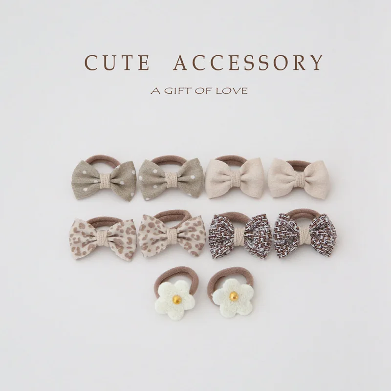 Children's Headwear Hair Accessories for girls, Cute Hair ties, Lovely Hair Rope,10Pcs/Lot, Elastic Hair Bow Clips for Children,