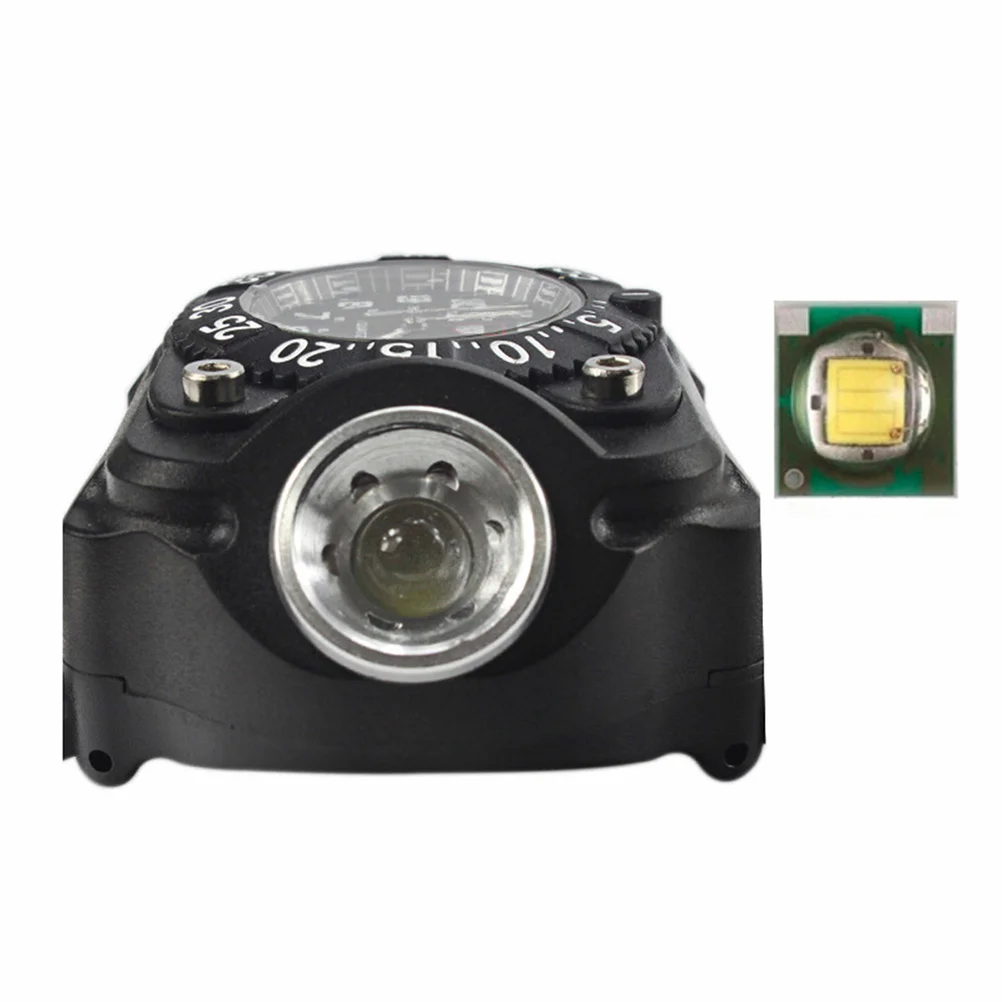 

Portable LED Wristwatch with Compass Flashlight Black Outdoor Watch Light for Hiking Running Camping Caving Hunting Sports