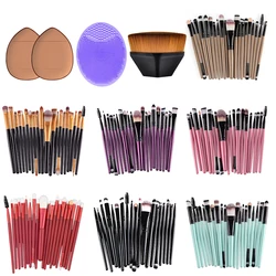 20Pcs Makeup Brushes Set Professional Powder Foundation Eyeshadow Make Up Brush Plastic Handle Soft Synthetic Hair Brush Tools