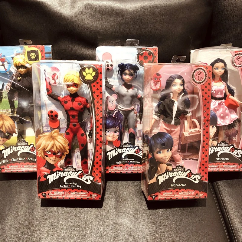 27cm Miraculous Anime Figure Ladybug Marinette Rena Rouge Cat Noir Action Figure Pvc Statue Fashion Model Collection Toy Gift