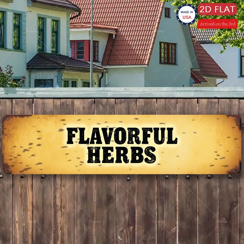 

1 шт. металлическая вывеска, 4x16 дюймов, металлическая вывеска в деревенском стиле «ароматические травы» для декора фермерского дома