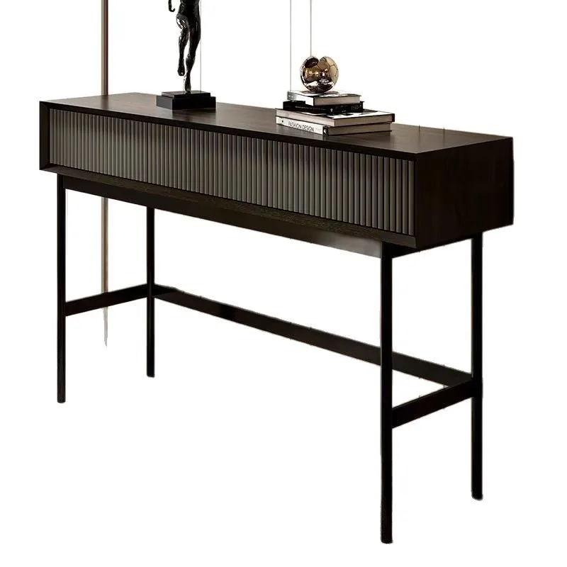 New Chinese-style solid wood entrance table against the wall entrance table strip entry entrance cabinet light luxury simple