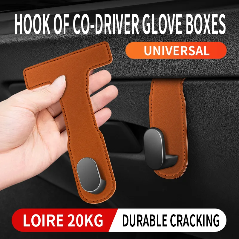 

Car Interior Hooks - Adhesive Hidden for Front Passenger, Glove Box Storage, Strong Sticky Vehicle Hangers for Bags & Small Item