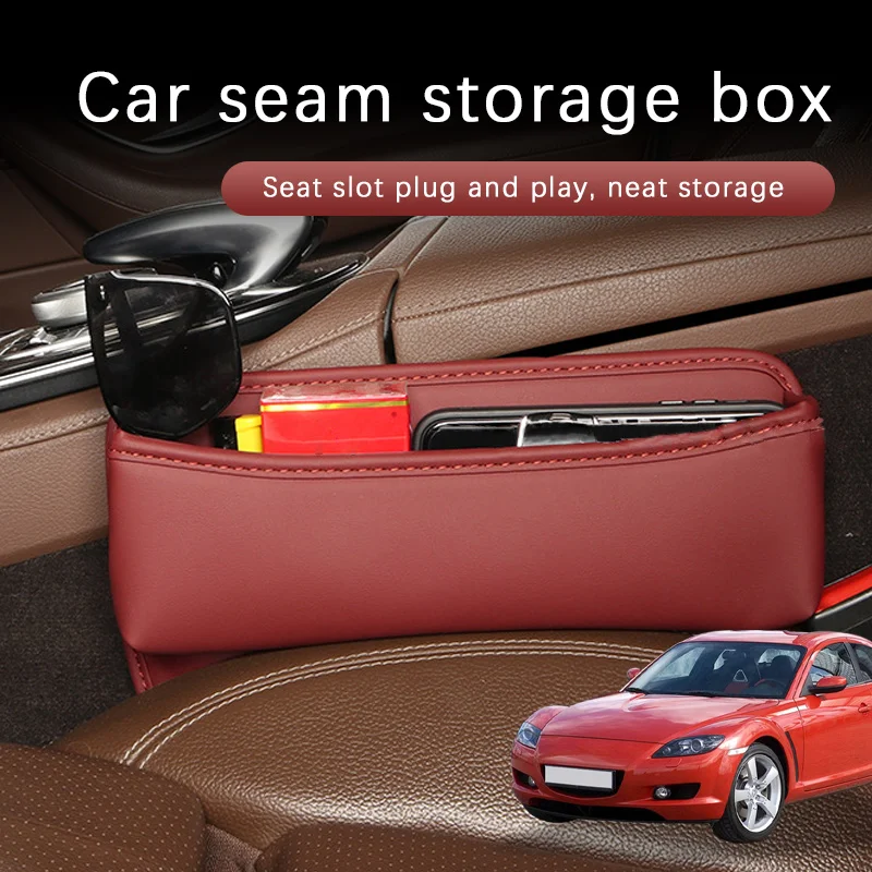 

Car Seat Gap Storage Box Driver Front Auto Seat Gap Filler Organizer Wallet Keys Card Storage Box For Mazda RX8