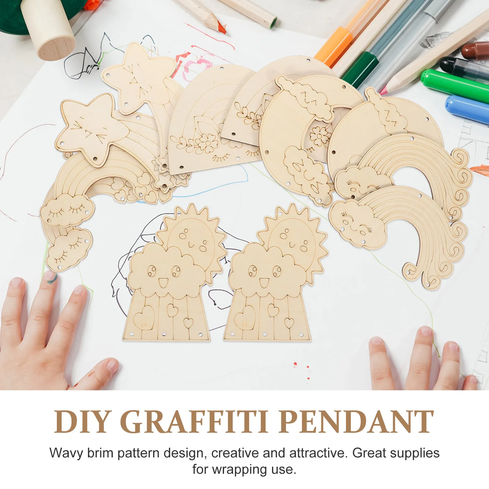 

1Set Colorful DIY Unfinished Wooden Wind Chime Set Garden Outdoor Balcony Hanging Decoration Wind Chime Kit Balcony Decorations