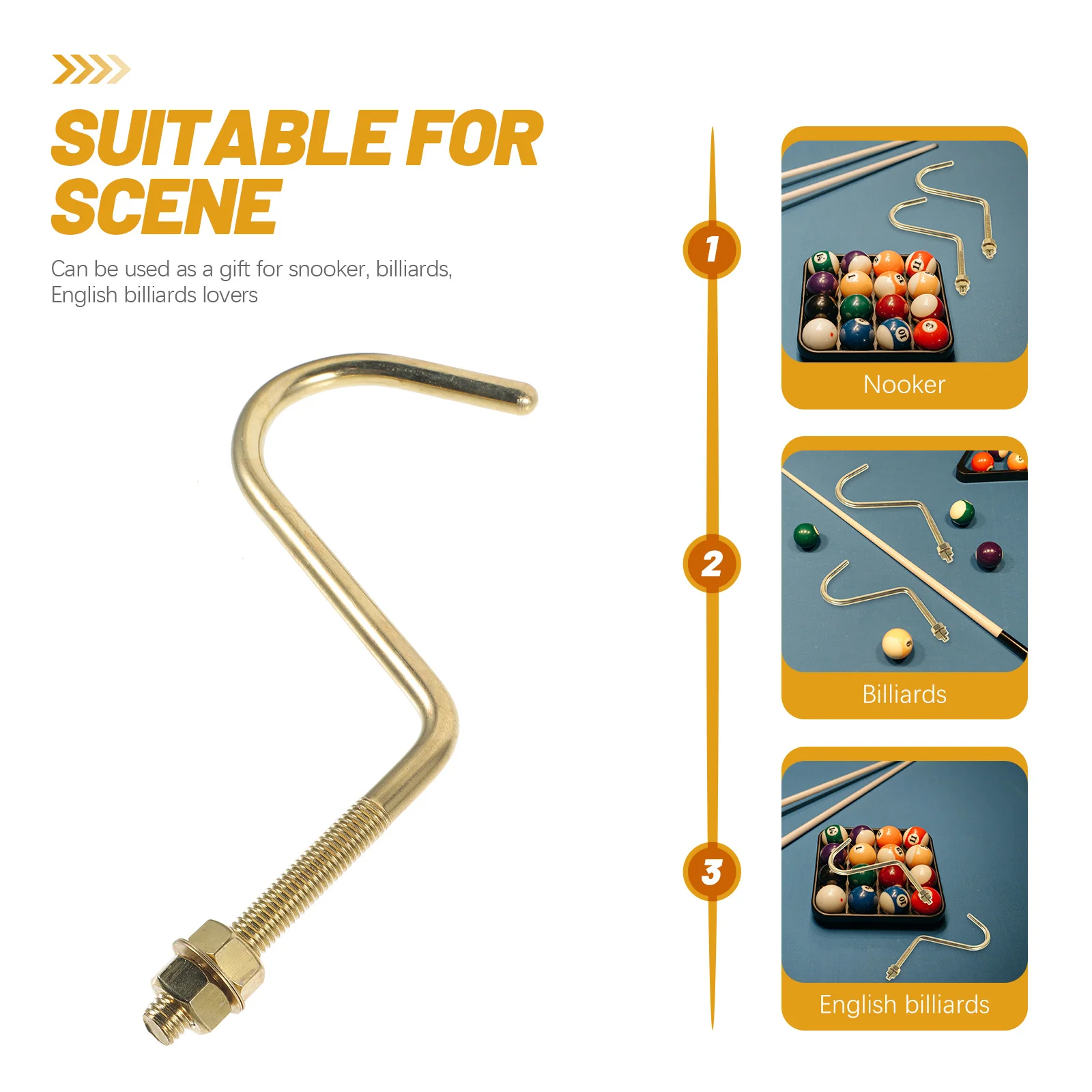 2 قطعة طاولة بلياردو نحاسية هوك البلياردو جديلة رف مقاومة للاهتراء طاولة سنوكر ملحق لتخزين مثلث بركة عصا #5