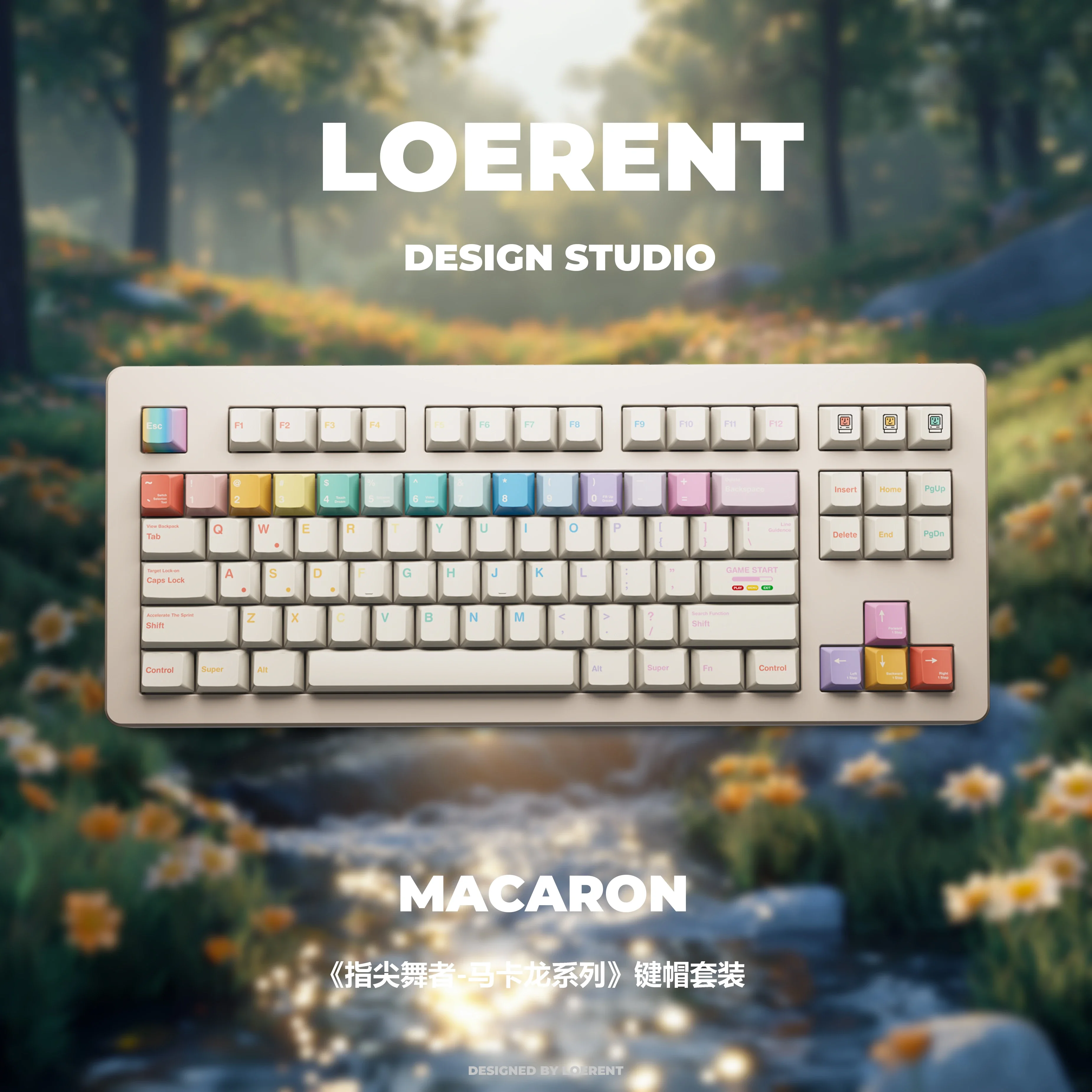 Skema warna Macaron PBT Keycaps Original Height Keycaps Prime75