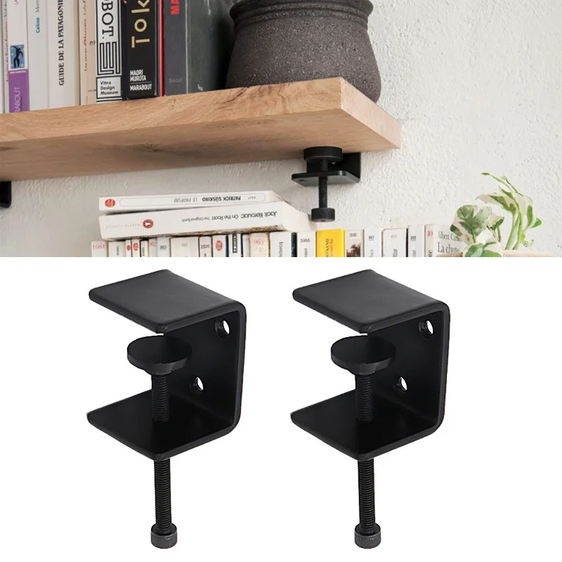 2pcs Creativity Adjustable Clip-on Metal Wood Shelf Bracket Wall Mount Stratified Shelf Clamp Clip Furniture Hardware Fittings