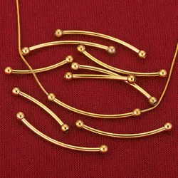 5pcs Stainless Steel  30 35 40mm Perforated Bend Tube Beads DIY Jewelry Connection Beads Craft Bracelet Necklace Finding