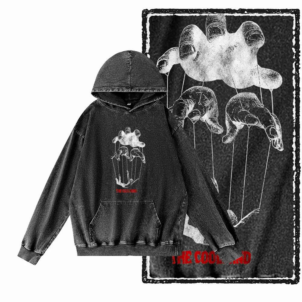 

G12 Acid Washed Black Cool 100% Cotton Streetwear Printed Men's Hoodies | Streetwear Big Size O-neck men's Hoodie