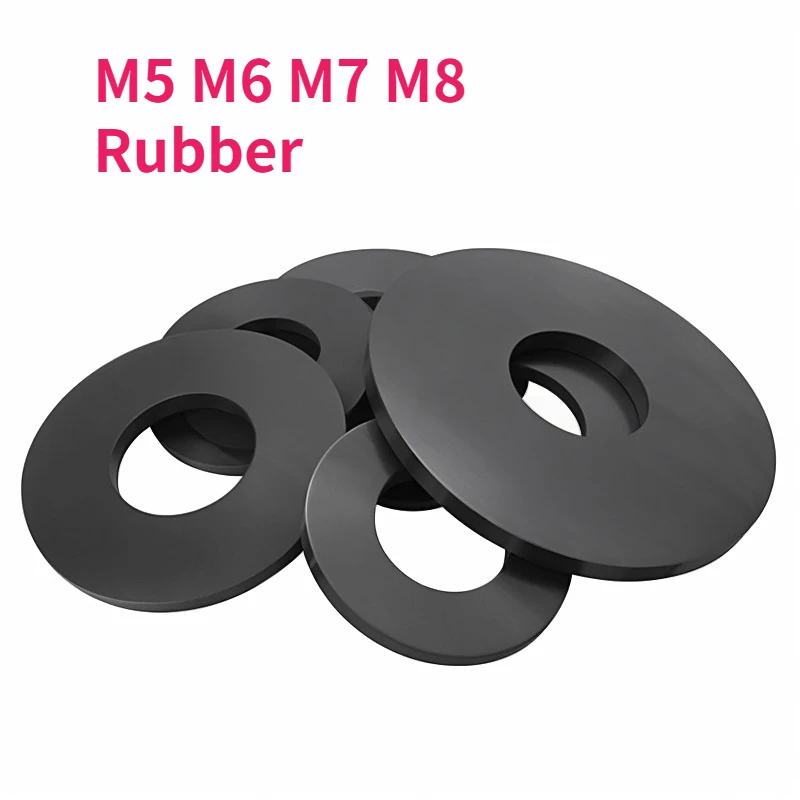 20pcs M5 M6 M7 M8 OD 8~30mm Thickness 1/1.5/2/3mm Black Rubber Flat Washer O-ring Seal Ring Gasket For Screw Bolt