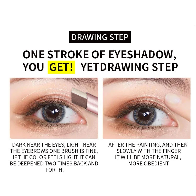 Smudge-Proof Shimmery Nude Eyeshadow Stick - Quick Application with Two Shades