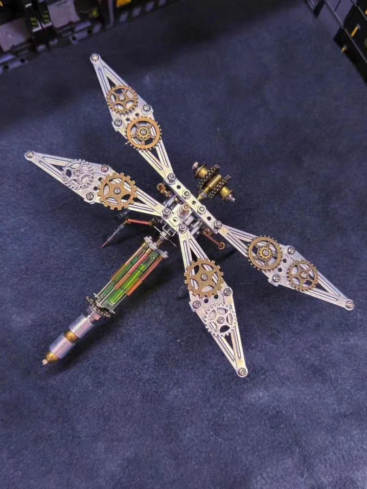 Steam-punk Mechanical Insect Dragonfly /Bee Kit Metal Assembly Toy Model Creative Handicraft DIY Ornament Festival Gift