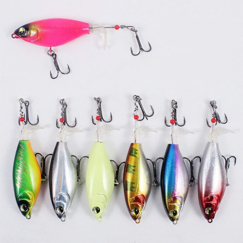 Bazooka Fishing Lure Propeller Tractor Spin Minnow Whopper Popper Topwater Bait Hard Plopper Soft Rotating Tail Tackle Winter