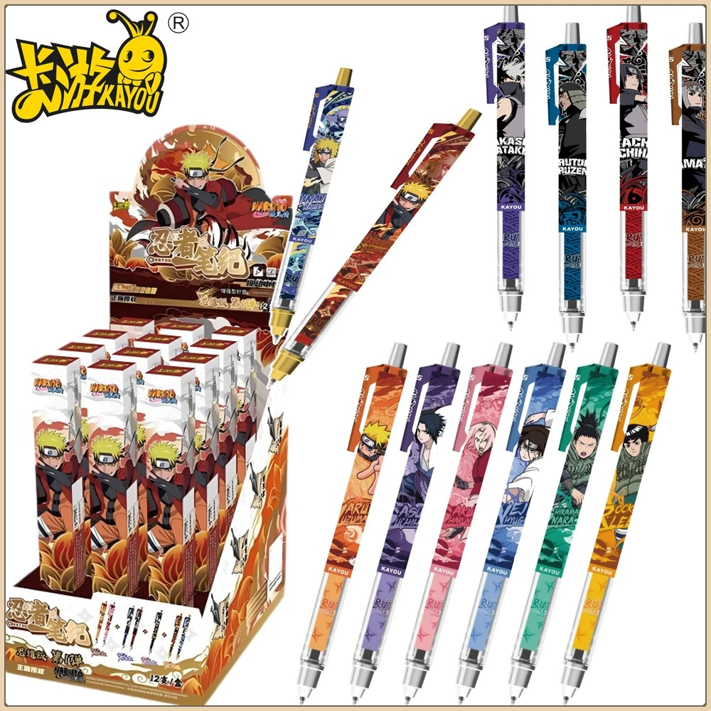 

Genuine Kayou Anime Naruto Gel Pen Blind Box High Appearance Presses The Black Signature Ballpoint Pen Office Stationery Gifts