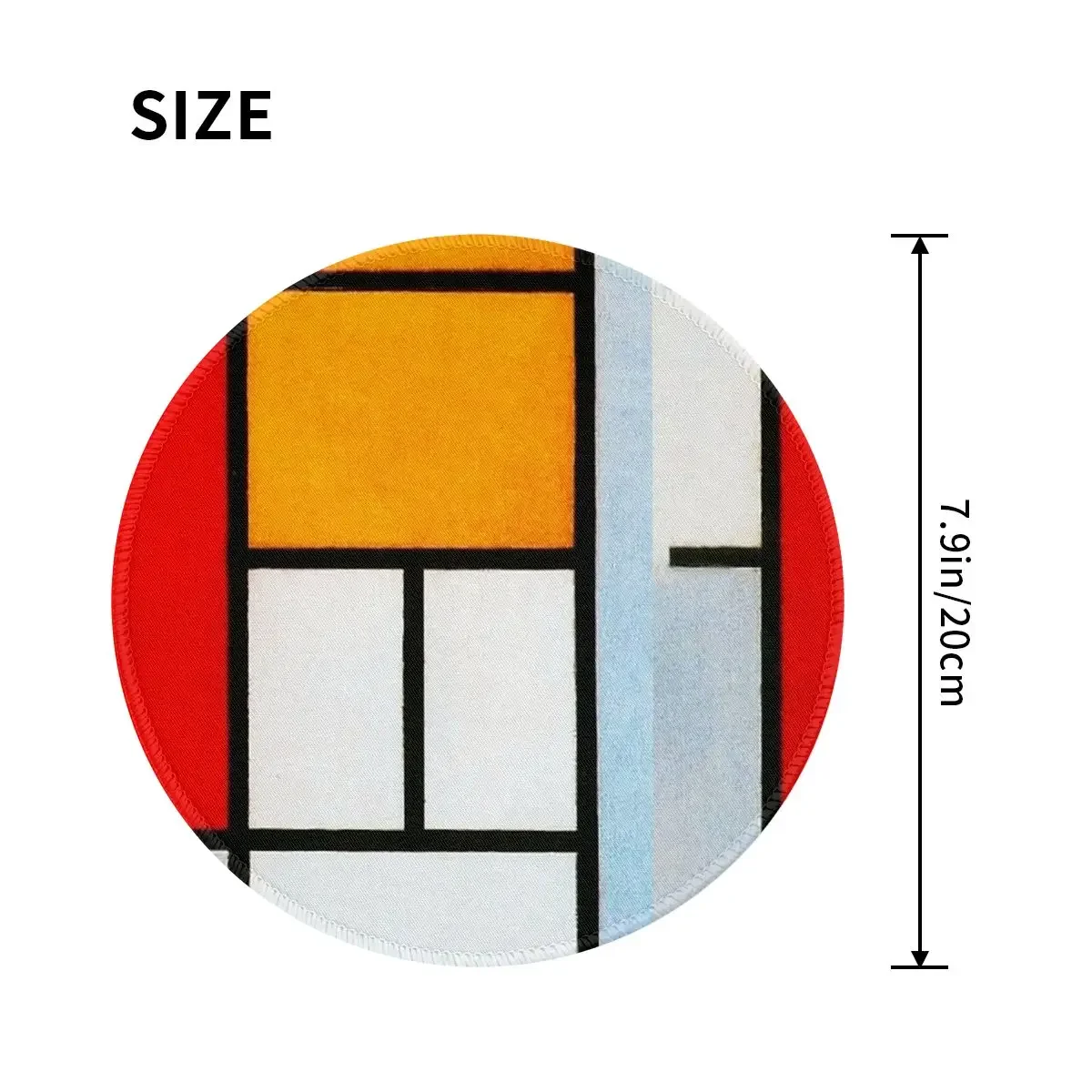 Piet Mondrian Composition Round Mouse Pad Computer Keyboard Mouse Mat Gamer PC Desk Mat Office Accessories Table Mats