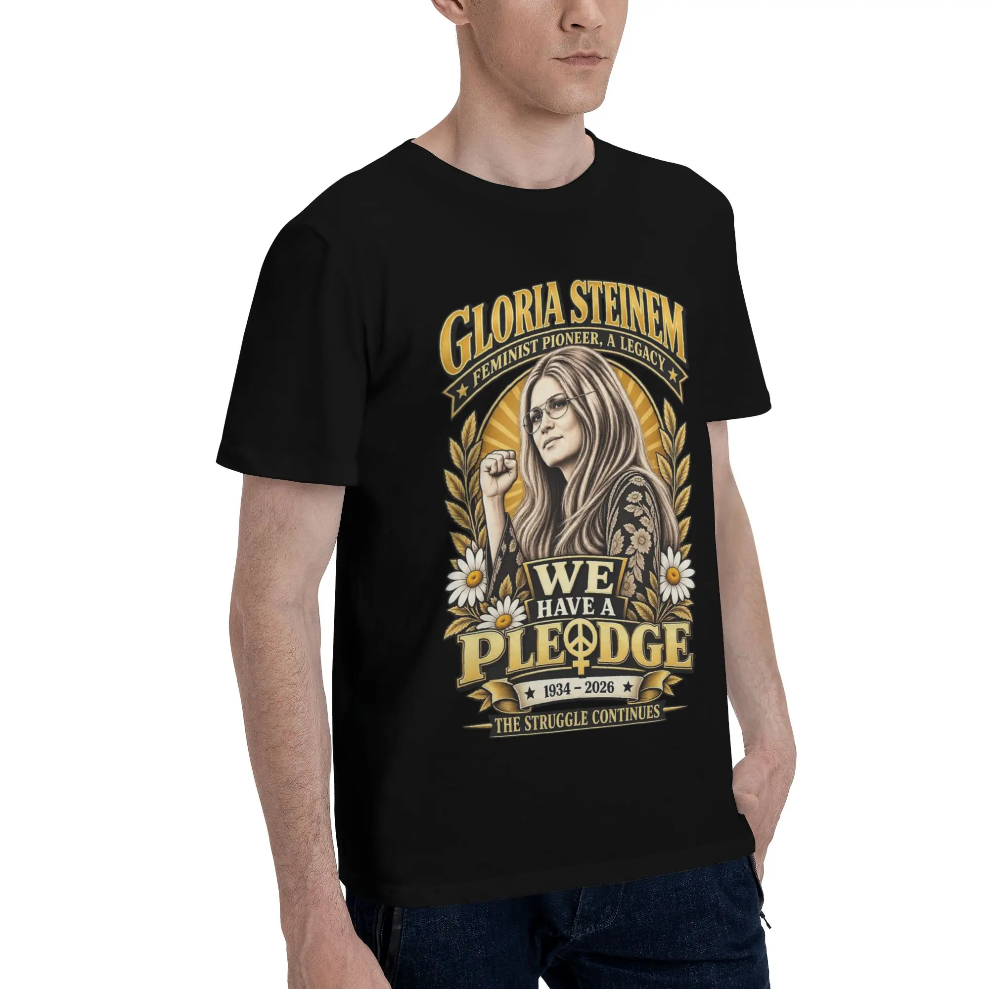 Fashion RIP Gloria Steinem  T Shirt For Unisex  Pure Cotton T-shirts Short Sleeve Tops