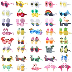 Hawaii Beach Party Pink Flamingo Party Tropical Decorations Funny Glasses Pineapple Sunglasses Summer Luau Hawaiian Party Event