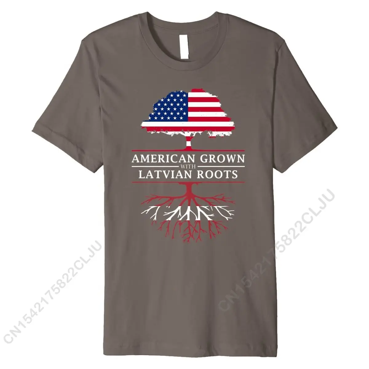 American Grown With Latvian Roots - Latvia Premium T-Shirt Custom Cotton Men's Tops Shirt Comics Wholesale T Shirt