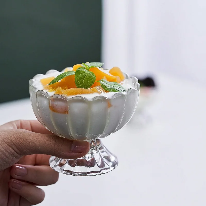 Dessert-Glasbecher, Eiscreme, Pudding, Dessert, transparente Becher, perfektes Küchenzubehör für Eis, Fruchtsaft, Salat