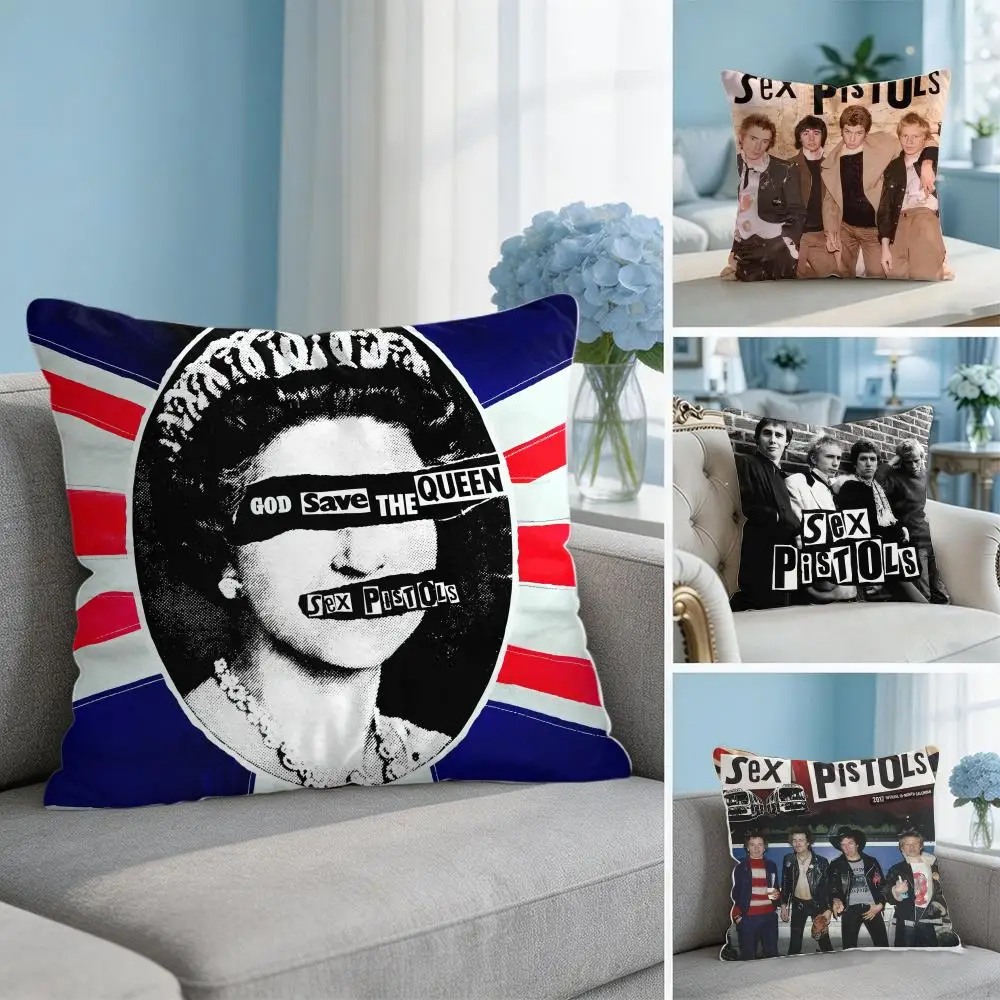 Sex P-Pistols Rock Cushion Cover Square Pillow Bedroom Sofa Leisure Comfort Living Room Home Decoration 40X40