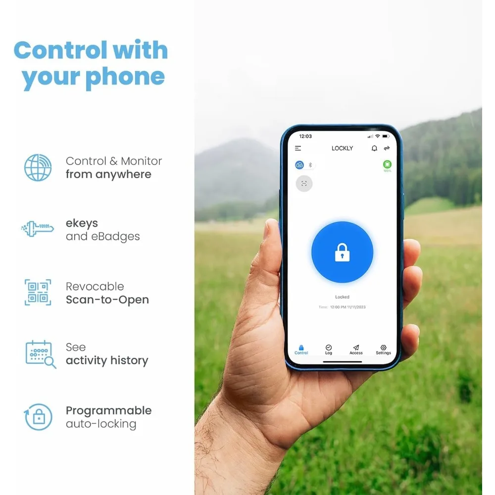 Умный дверной замок Secure Pro Wi-Fi, вход без ключа с PIN Genie ®   Цифровая клавиатура, 3D биометрический датчик отпечатков пальцев, замок для передней двери