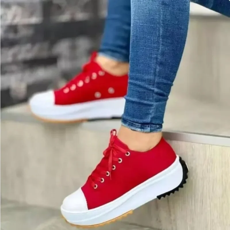 2024 Nieuwe Mode Zomer Vrouwen Casual Schoenen Plus Size Sneakers Voor Vrouwen Platform Sportschoenen Dames Veters Tennisschoenen Maat 43