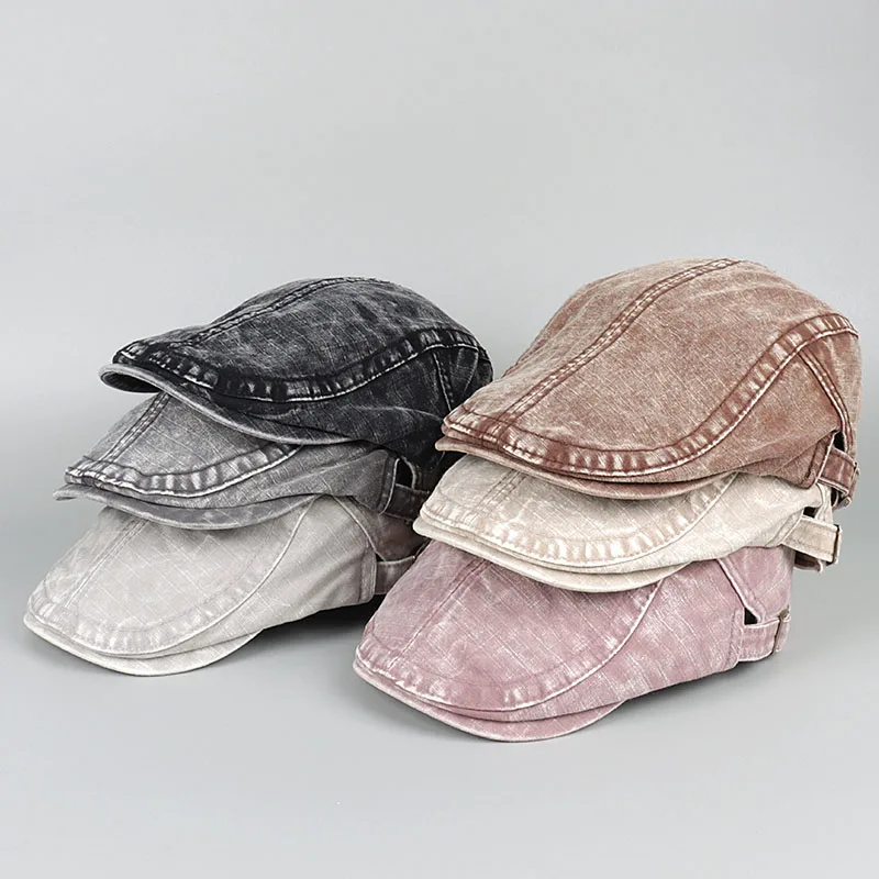 

Unisex Berets New 2025 Fashion Vintage Cotton Beret Hat Men Women Denim Newsboy Caps Visors Spring Autumn Ivy Flat Cap