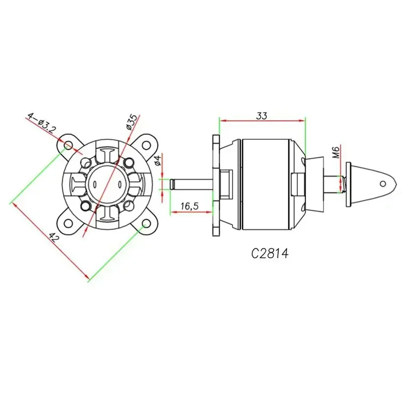 Superpass Hobby Culvert Outer Rotor C3536 (2814) Brushless Motor 910kv 1050kv 1300kv 1500kv Fixed Wing Rc Plane Accessories